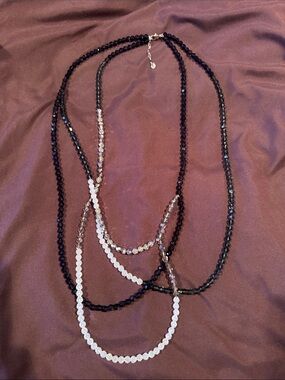Swarovski Mauritius Blue and Clear Multi-Strand Beaded Necklace